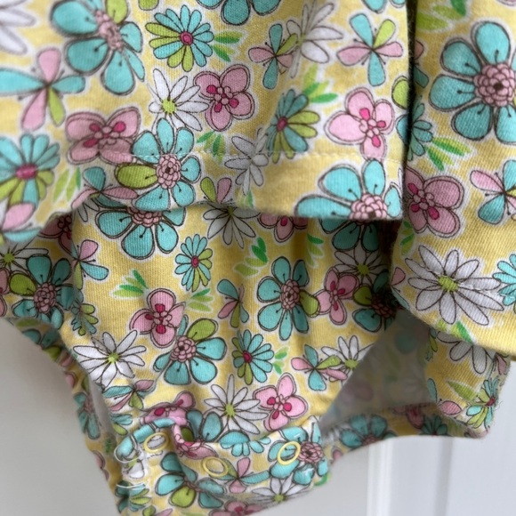 Absorba 24M Yellow, Blue, Pink and White Floral Spaghetti Strap Onesie Top - Picture 2 of 4